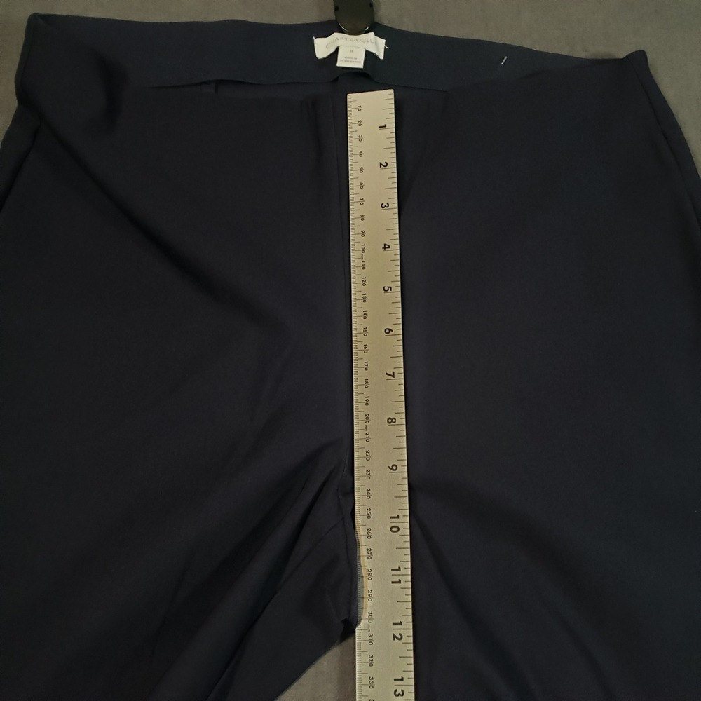 Charter Club Pull‎ On Pants Womens 8 Navy Blue Cropped Vented Hem - Picture 9 of 11